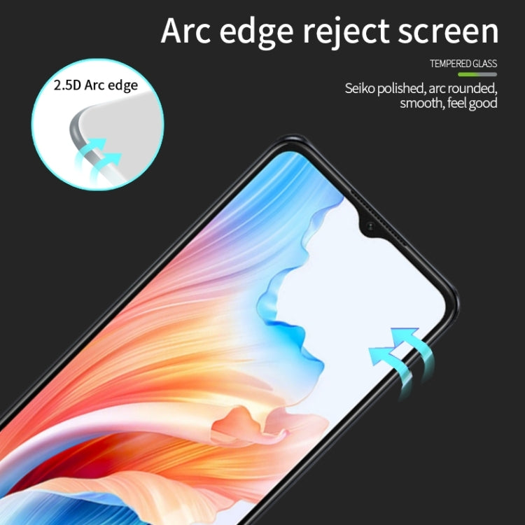 For OPPO A59 2023 MOFI 9H 2.5D Full Screen Tempered Glass Film(Black) - OPPO Tempered Glass by MOFI | Online Shopping UK | buy2fix