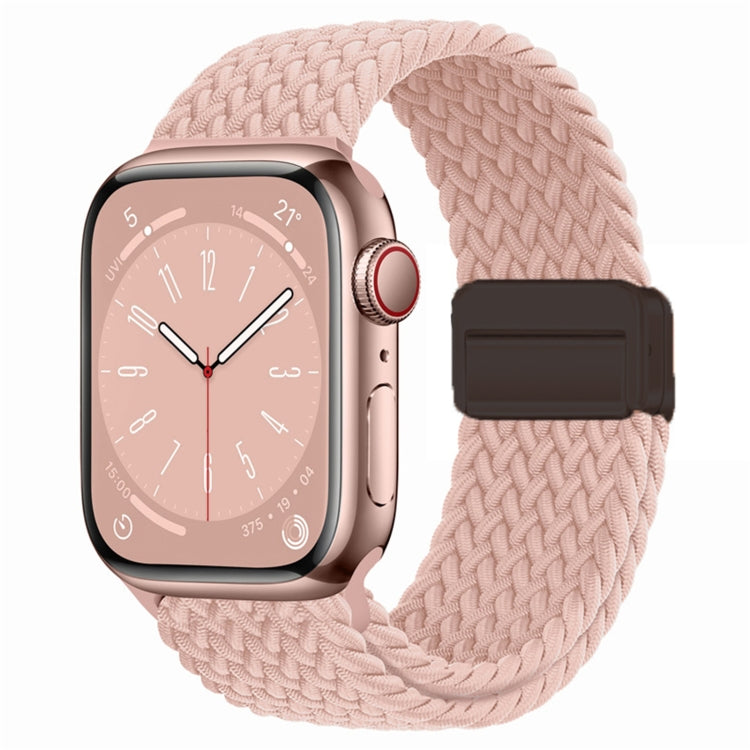 For Apple Watch Ultra 49mm Nylon Woven Magnetic Fold Buckle Watch Band(Milk Tea Color) - Watch Bands by buy2fix | Online Shopping UK | buy2fix