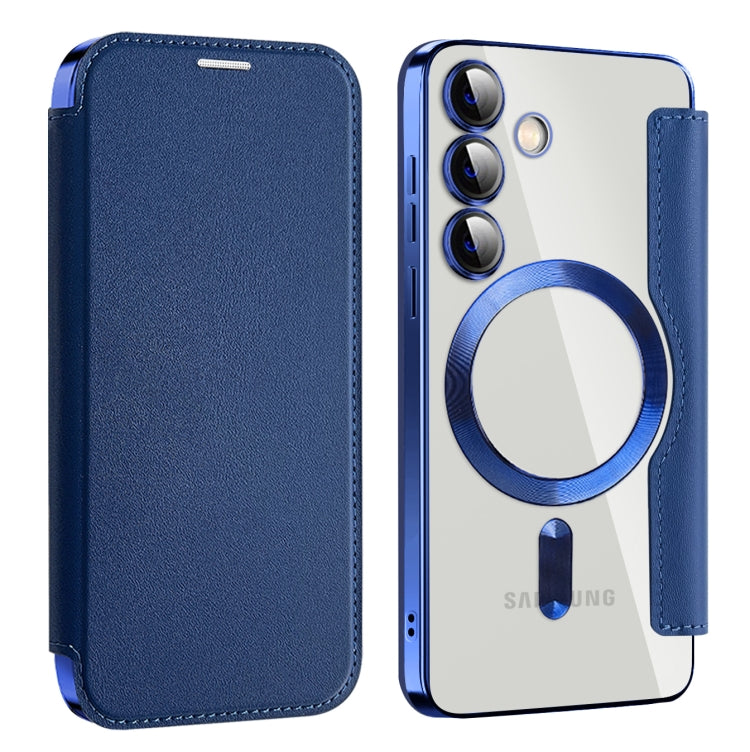 For Samsung Galaxy S25+ 5G Shield MagSafe RFID Anti-theft Leather Phone Case(Dark Blue) - Galaxy S25+ 5G Cases by buy2fix | Online Shopping UK | buy2fix