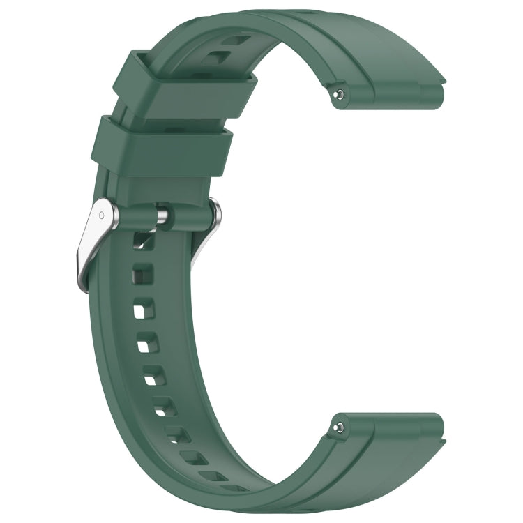 For Huawei Watch GT4 46mm Official Steps Style Silver Buckle Silicone Watch Band(Dark Green) - Watch Bands by buy2fix | Online Shopping UK | buy2fix