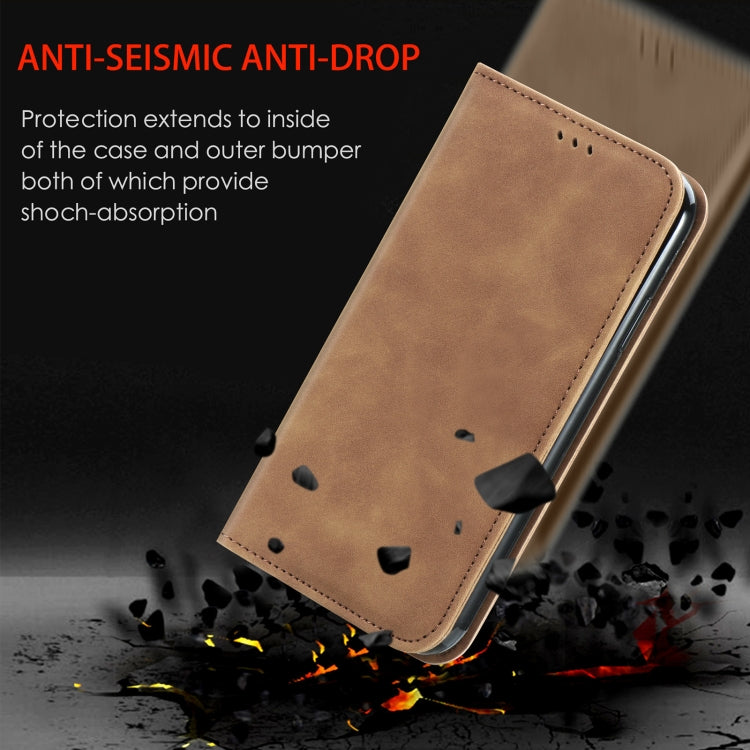 For Motorola Moto G Play 2024 Retro Skin Feel Magnetic Flip Leather Phone Case(Brown) - Motorola Cases by buy2fix | Online Shopping UK | buy2fix