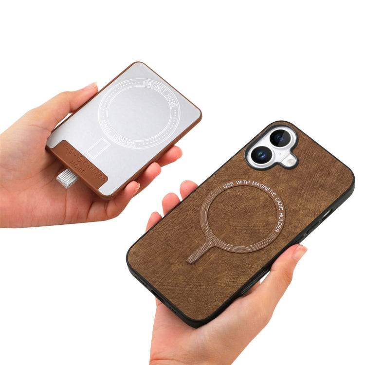 For  iPhone 16 Retro Splitable Magnetic Card Bag Leather Phone Case(Brown) - iPhone 16 Cases by buy2fix | Online Shopping UK | buy2fix