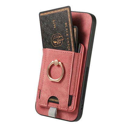 For Samsung Galaxy S25+ 5G Retro Splitable Magnetic Card Bag Leather Phone Case(Pink) - Galaxy Phone Cases by buy2fix | Online Shopping UK | buy2fix