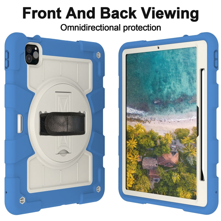 For iPad Air 11 2024 Silicone Hybrid PC Shockproof Tablet Case with Shoulder Strap(Azure Blue) - iPad Air 11 2024 Cases by buy2fix | Online Shopping UK | buy2fix