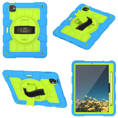 For iPad Air 11 2024 Silicone Hybrid PC Shockproof Tablet Case with Shoulder Strap(Bluish-Green) - iPad Air 11 2024 Cases by buy2fix | Online Shopping UK | buy2fix