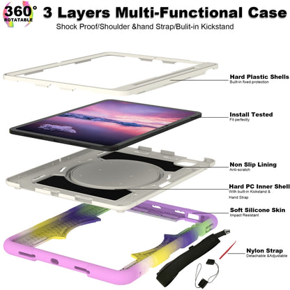 For iPad Air 11 2024 Silicone Hybrid PC Shockproof Tablet Case with Shoulder Strap(Colorful Purple) - iPad Air 11 2024 Cases by buy2fix | Online Shopping UK | buy2fix