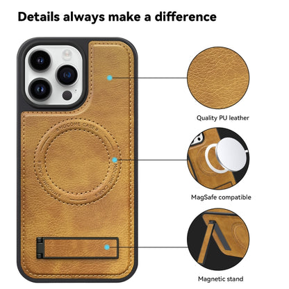 For iPhone 12 Pro Max Multi-function Holder MagSafe PU Phone Case(Mulberry) - iPhone 12 Pro Max Cases by buy2fix | Online Shopping UK | buy2fix