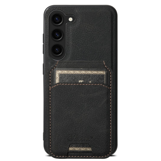 For Samsung Galaxy S24+ 5G Suteni H16 Litchi Texture Leather Detachable Wallet Back Phone Case(Black) - Galaxy S24+ 5G Cases by Suteni | Online Shopping UK | buy2fix