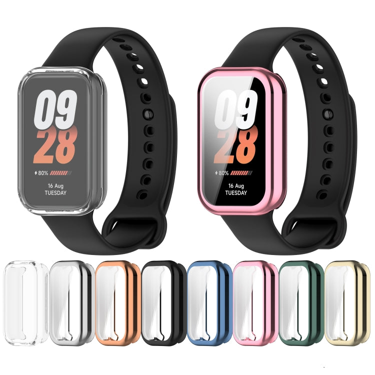 For Xiaomi Smart Band 8 Active Full Package TPU Electroplated Watch Protective Case(Transparent) - Watch Cases by buy2fix | Online Shopping UK | buy2fix