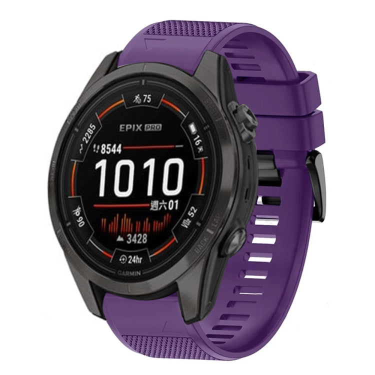 For Garmin Epix Pro 47mm 22mm Quick Release Silicone Watch Band(Purple) - Watch Bands by buy2fix | Online Shopping UK | buy2fix