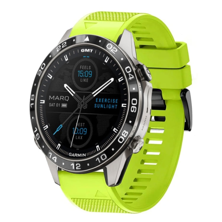 For Garmin MARQ Aviator Gen 2 22mm Quick Release Silicone Watch Band(Lime Green) - Watch Bands by buy2fix | Online Shopping UK | buy2fix