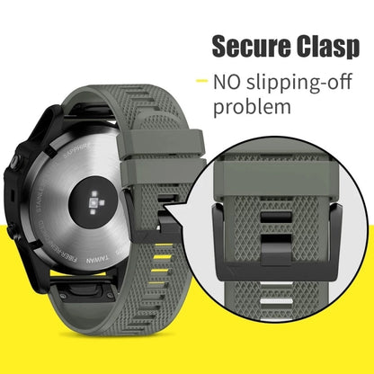 For Garmin Instinct Crossover 22mm Quick Release Silicone Watch Band(Grey) - Watch Bands by buy2fix | Online Shopping UK | buy2fix