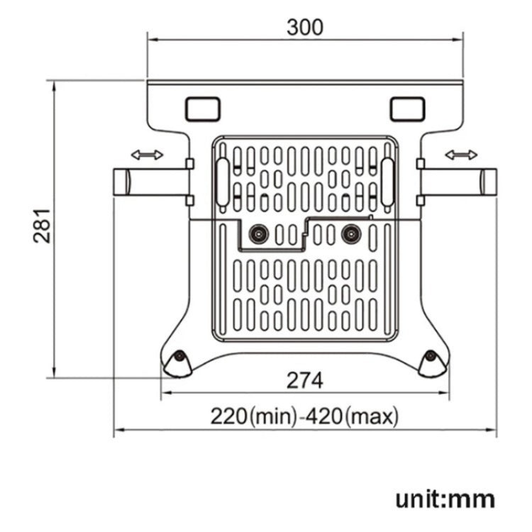 NORTH BAYOU NB FP-2 Notebook Tray Compatible VESA 100x100mm for 10 -17 inch Laptop Mount Holder - Laptop Stand by buy2fix | Online Shopping UK | buy2fix