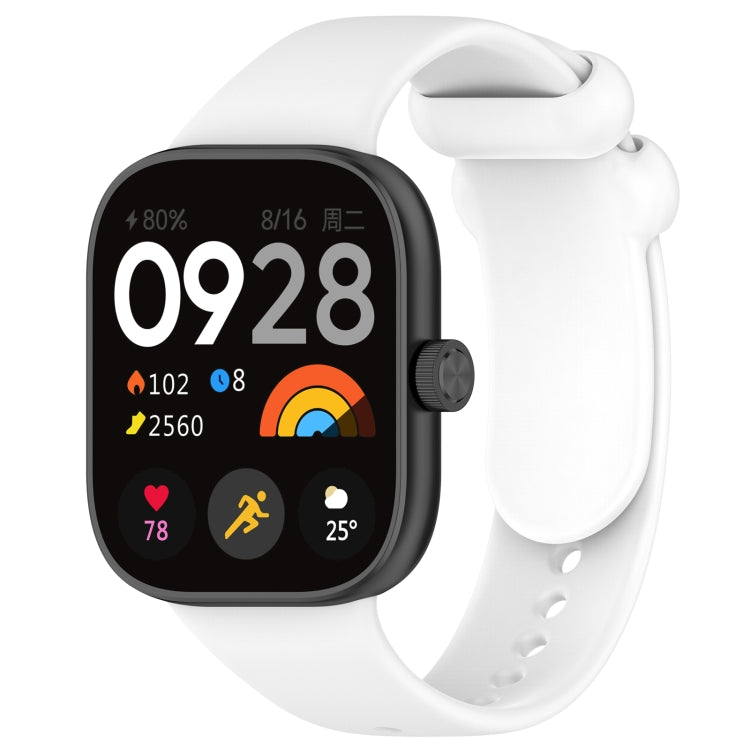 For Redmi Watch 4 Solid Color Liquid Silicone Watch Band(White) - Watch Bands by buy2fix | Online Shopping UK | buy2fix