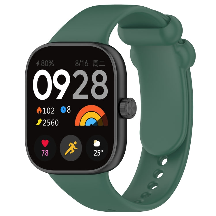 For Redmi Watch 4 Solid Color Liquid Silicone Watch Band(Dark Green) - Watch Bands by buy2fix | Online Shopping UK | buy2fix