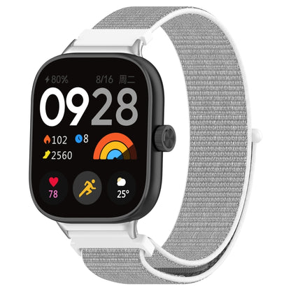 For Redmi Watch 4 Nylon Loop Metal Connector Watch Band(White) - Watch Bands by buy2fix | Online Shopping UK | buy2fix