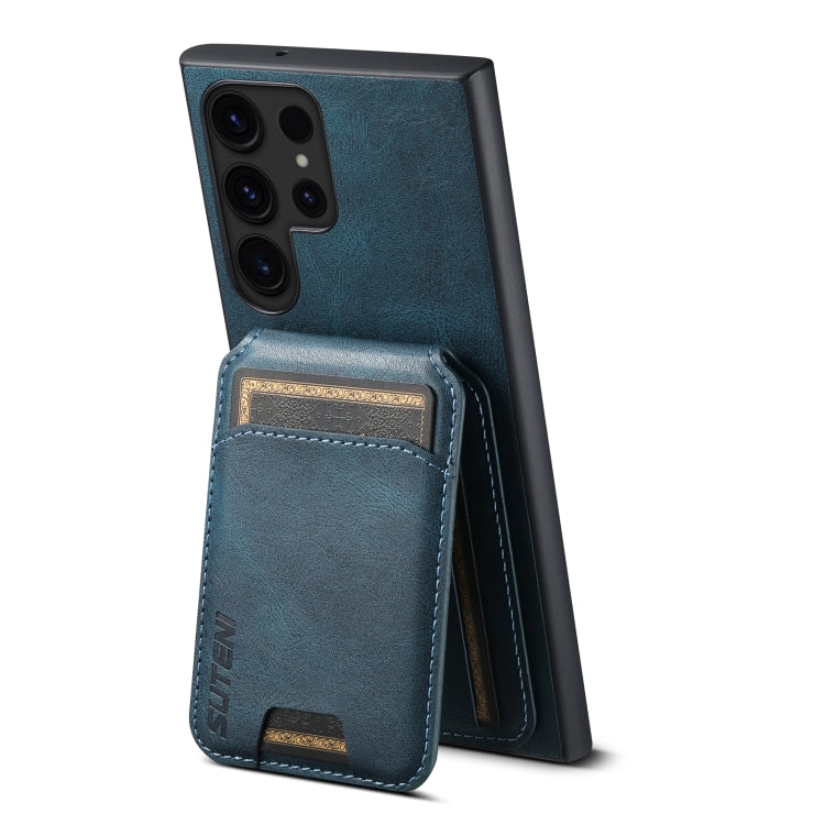 For Samsung Galaxy S24 Ultra Suteni H02 Leather Wallet Stand Back Phone Case(Blue) - Galaxy S24 Ultra 5G Cases by Suteni | Online Shopping UK | buy2fix