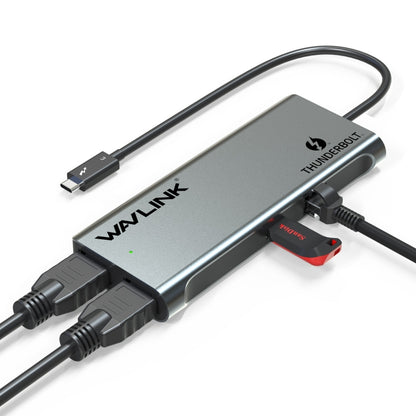 WAVLINK WL-UTD05 Multi-Function 4-in-1 Extender Type-C to DP Thunderbolt 3 Connector 4K Transfer - USB HUB by WAVLINK | Online Shopping UK | buy2fix