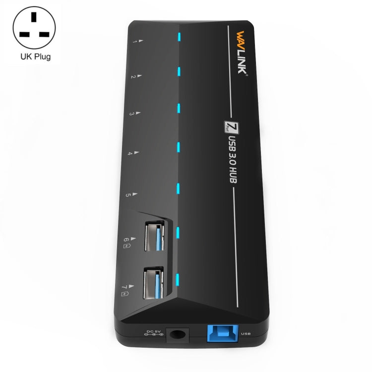 WAVLINK WL-UH3073D USB3.0 HUB Adapter 7-Port Docking Station with Individual Switch(UK Plug) - USB 3.0 HUB by WAVLINK | Online Shopping UK | buy2fix