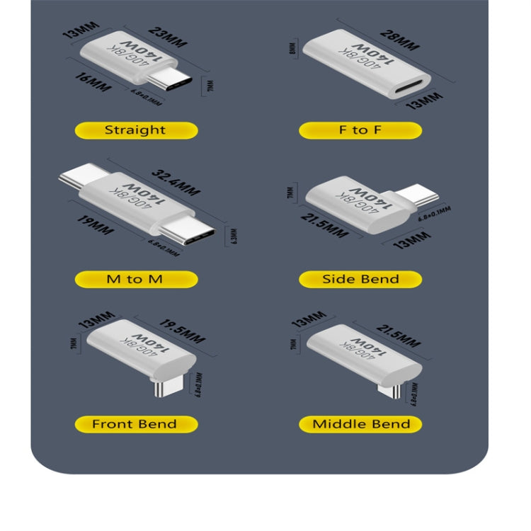 USB 3.1 Type-C to Type-C 40Gbps 8K Transmission Adapter 140W 5A Charge, Specification:Type-C Male to Female UP - Cable & Adapters by buy2fix | Online Shopping UK | buy2fix