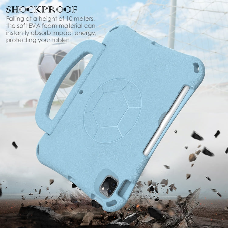 For iPad Air 11 2024 Handle Football Shaped EVA Shockproof Tablet Case(Light Blue) - iPad Air 11 2024 Cases by buy2fix | Online Shopping UK | buy2fix