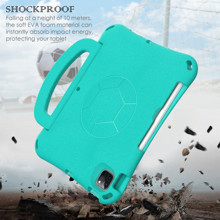 For iPad Pro 11 2024 Handle Football Shaped EVA Shockproof Tablet Case(Mint  Green) - iPad Pro 11 2024 Cases by buy2fix | Online Shopping UK | buy2fix