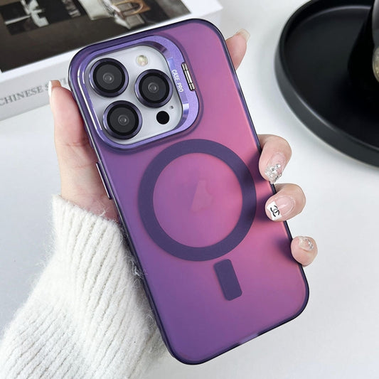 For iPhone 13 Pro Max MagSafe Lens Holder PC Hybrid TPU Phone Case(Purple) - iPhone 13 Pro Max Cases by buy2fix | Online Shopping UK | buy2fix