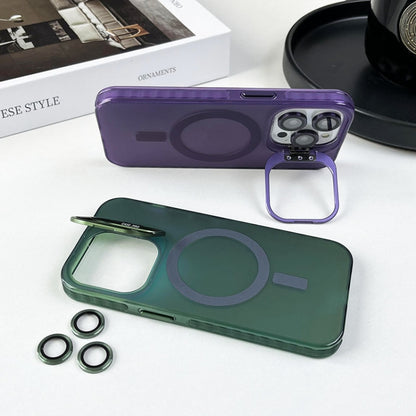 For iPhone 13 Pro MagSafe Lens Holder PC Hybrid TPU Phone Case(Purple) - iPhone 13 Pro Cases by buy2fix | Online Shopping UK | buy2fix