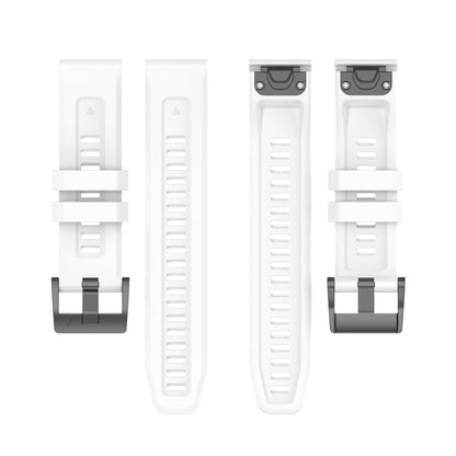 For Garmin Instinct 2 / Instinct Solid Color Black Buckle Silicone Quick Release Watch Band(White) - Watch Bands by buy2fix | Online Shopping UK | buy2fix