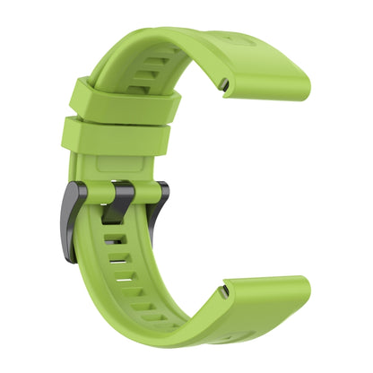 For Garmin Fenix 6 GPS Solid Color Black Buckle Silicone Quick Release Watch Band(Lime green) - Watch Bands by buy2fix | Online Shopping UK | buy2fix