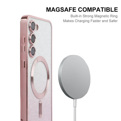 For Samsung Galaxy S23 5G ENKAY Hat-Prince Magnetic Glitter Plated TPU Phone Case with Lens Film(Silver) - Galaxy S23 5G Cases by ENKAY | Online Shopping UK | buy2fix