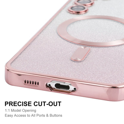 For Samsung Galaxy S24+ 5G ENKAY Hat-Prince Magnetic Glitter Plated TPU Phone Case with Lens Film(Silver) - Galaxy S24+ 5G Cases by ENKAY | Online Shopping UK | buy2fix