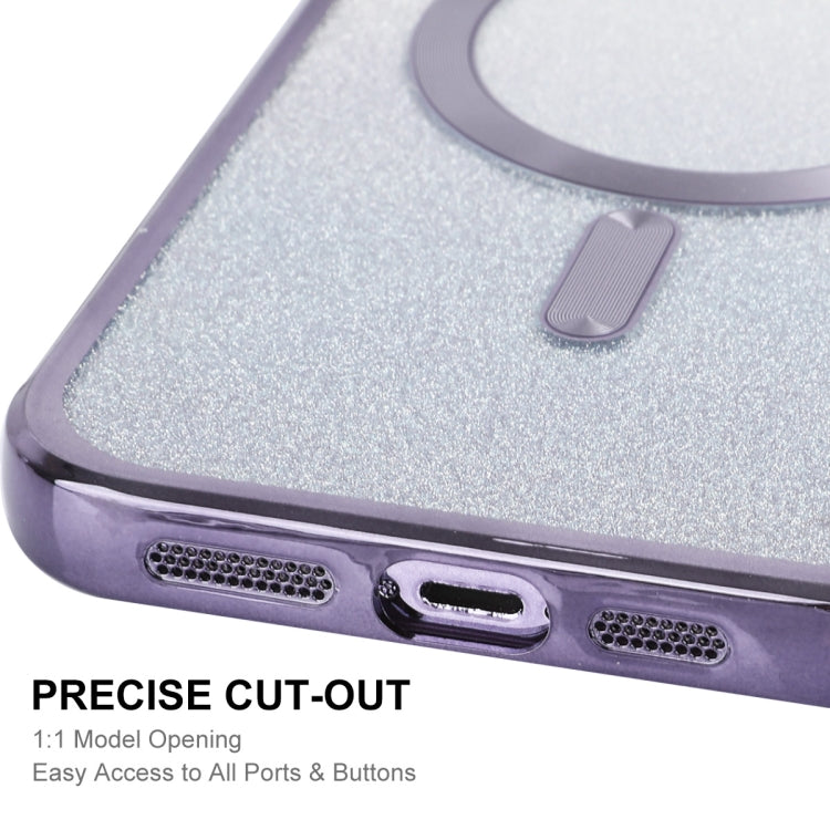 For iPhone 15 Pro Max ENKAY Hat-Prince Magnetic Glitter Plated Shockproof Phone Case with Lens Film(Silver) - iPhone 15 Pro Max Cases by ENKAY | Online Shopping UK | buy2fix