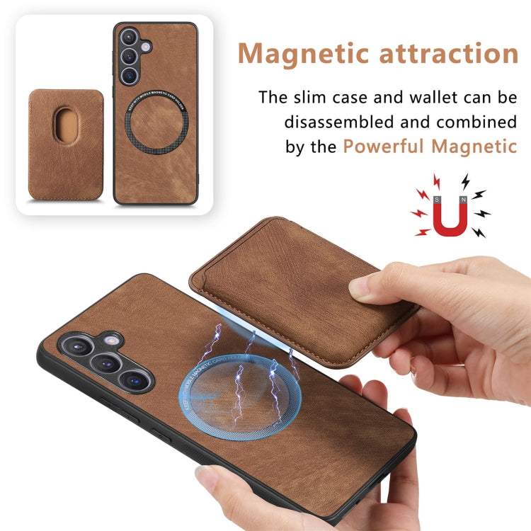 For Samsung Galaxy S24+ 5G Retro Leather Card Bag Magnetic Phone Case(Brown) - Galaxy S24+ 5G Cases by buy2fix | Online Shopping UK | buy2fix