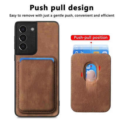 For Samsung Galaxy S21 5G Retro Leather Card Bag Magnetic Phone Case(Brown) - Galaxy S21 5G Cases by buy2fix | Online Shopping UK | buy2fix