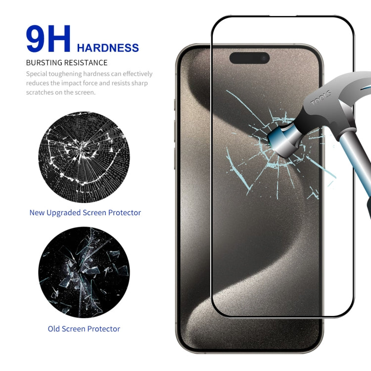 For iPhone 15 Pro Max ENKAY Easy Install High Alumina Silicon Full Glass Film - iPhone 15 Pro Max Tempered Glass by ENKAY | Online Shopping UK | buy2fix