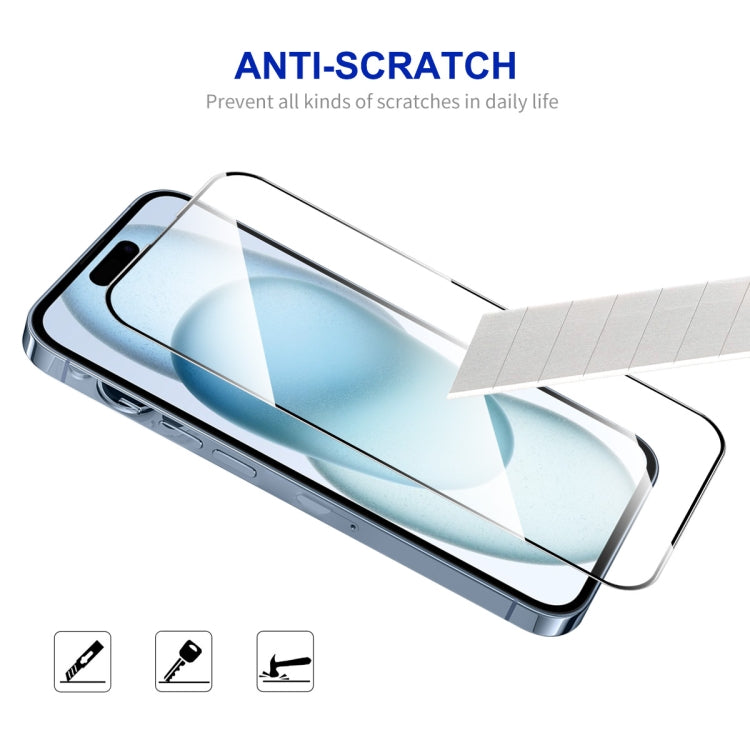 For iPhone 15 Plus / 16 Plus ENKAY Easy Install High Alumina Silicon Full Glass Film - iPhone 15 Plus Tempered Glass by ENKAY | Online Shopping UK | buy2fix