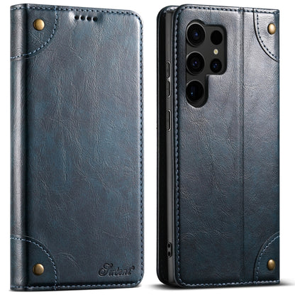 For Samsung Galaxy S23 Ultra 5G Suteni Baroque Calf Texture Buckle Wallet Leather Phone Case(Blue) - Galaxy S23 Ultra 5G Cases by Suteni | Online Shopping UK | buy2fix