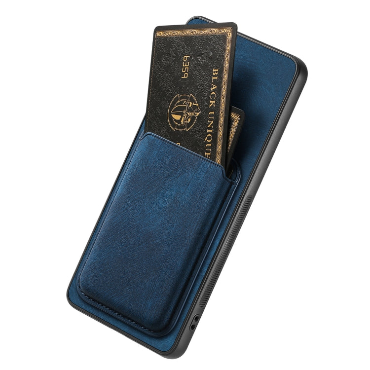 For OPPO K11 5G Retro Leather Card Bag Magnetic Phone Case(Blue) - OPPO Cases by buy2fix | Online Shopping UK | buy2fix