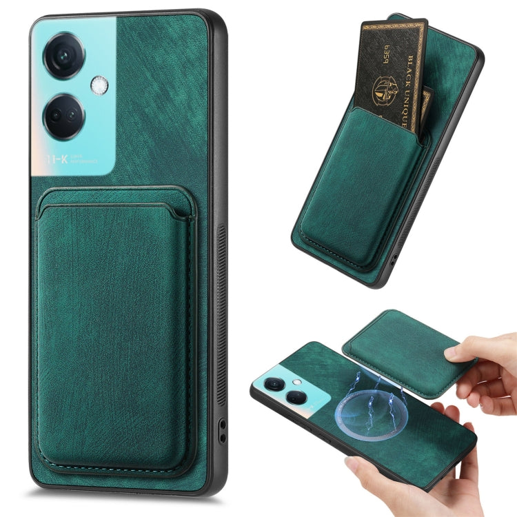 For OPPO K11 5G Retro Leather Card Bag Magnetic Phone Case(Green) - OPPO Cases by buy2fix | Online Shopping UK | buy2fix