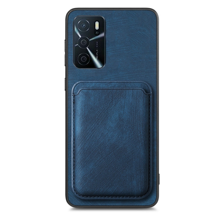 For OPPO Reno9 Pro+ 5G Retro Leather Card Bag Magnetic Phone Case(Blue) - OPPO Cases by buy2fix | Online Shopping UK | buy2fix