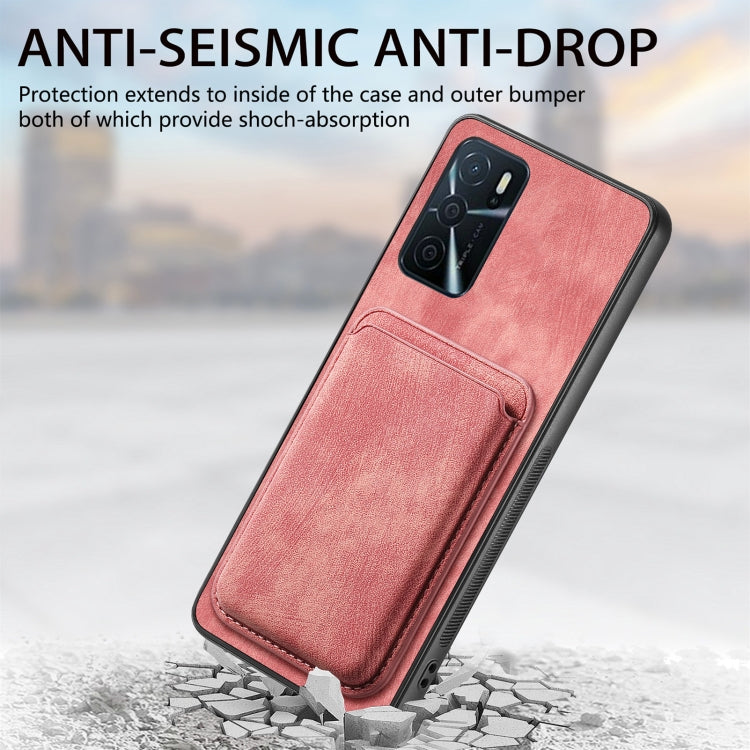 For OPPO Find X5 Pro Retro Leather Card Bag Magnetic Phone Case(Pink) - OPPO Cases by buy2fix | Online Shopping UK | buy2fix