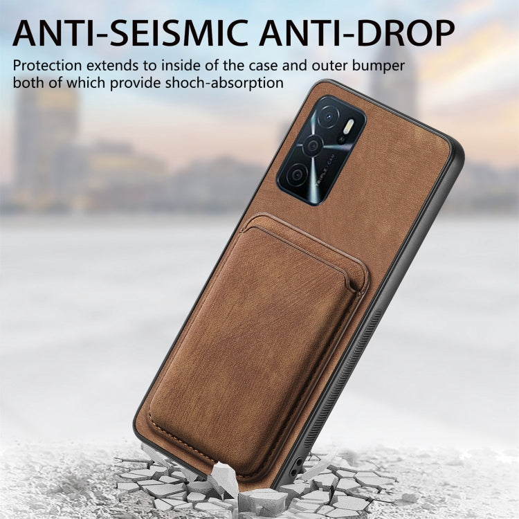 For OPPO Find X5 Retro Leather Card Bag Magnetic Phone Case(Brown) - OPPO Cases by buy2fix | Online Shopping UK | buy2fix