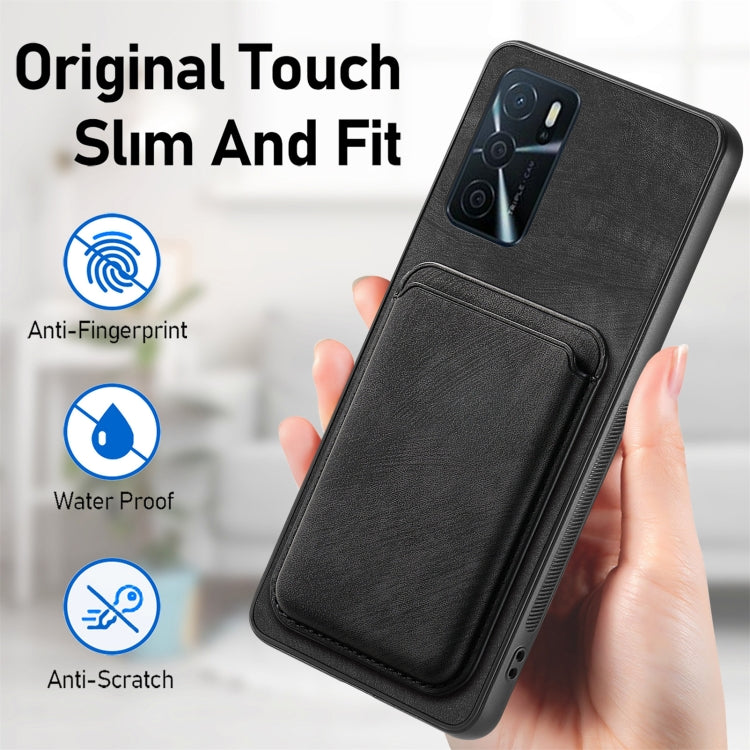 For OPPO Find X5 Retro Leather Card Bag Magnetic Phone Case(Black) - OPPO Cases by buy2fix | Online Shopping UK | buy2fix