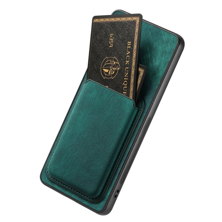 For OPPO A16 Retro Leather Card Bag Magnetic Phone Case(Green) - OPPO Cases by buy2fix | Online Shopping UK | buy2fix