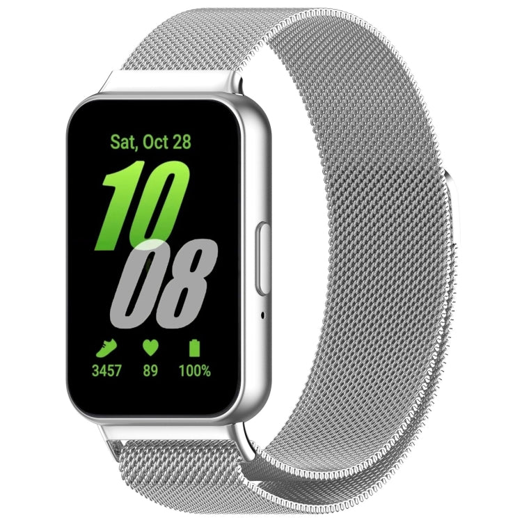 For Samsung Galaxy Fit 3 Milanese Metal Steel Mesh Watch Band(Silver) - Watch Bands by buy2fix | Online Shopping UK | buy2fix