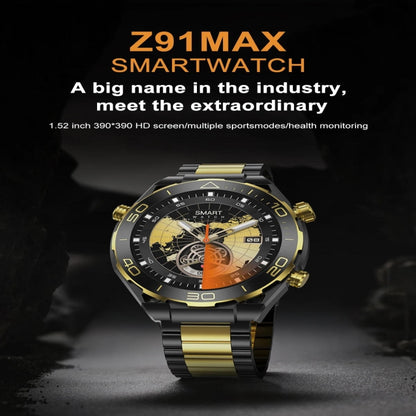 Z91 Pro Max 1.52 inch Color Screen Smart Watch,Support Bluetooth Call / Heart Rate / Blood Pressure / Blood Oxygen Monitoring(Gold) - Smart Watches by buy2fix | Online Shopping UK | buy2fix