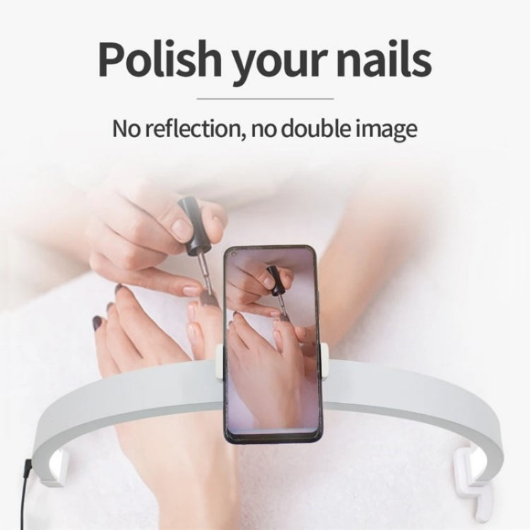 M12X Foldable LED Half Moon Lamp Touch Control Nail Art Lamp, Length: 56cm(EU Plug) - Selfie Light by buy2fix | Online Shopping UK | buy2fix