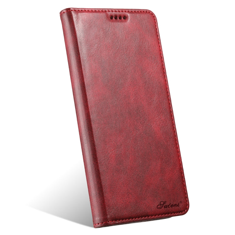 For Samsung Galaxy S24 5G Suteni J02 Oil Wax Wallet Leather Phone Case(Red) - Galaxy S24 5G Cases by Suteni | Online Shopping UK | buy2fix