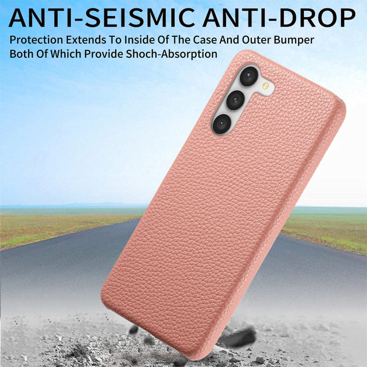 For Samsung Galaxy S23 5G Litchi Oil Edge Leather Back Phone Case(Pink) - Galaxy S23 5G Cases by buy2fix | Online Shopping UK | buy2fix